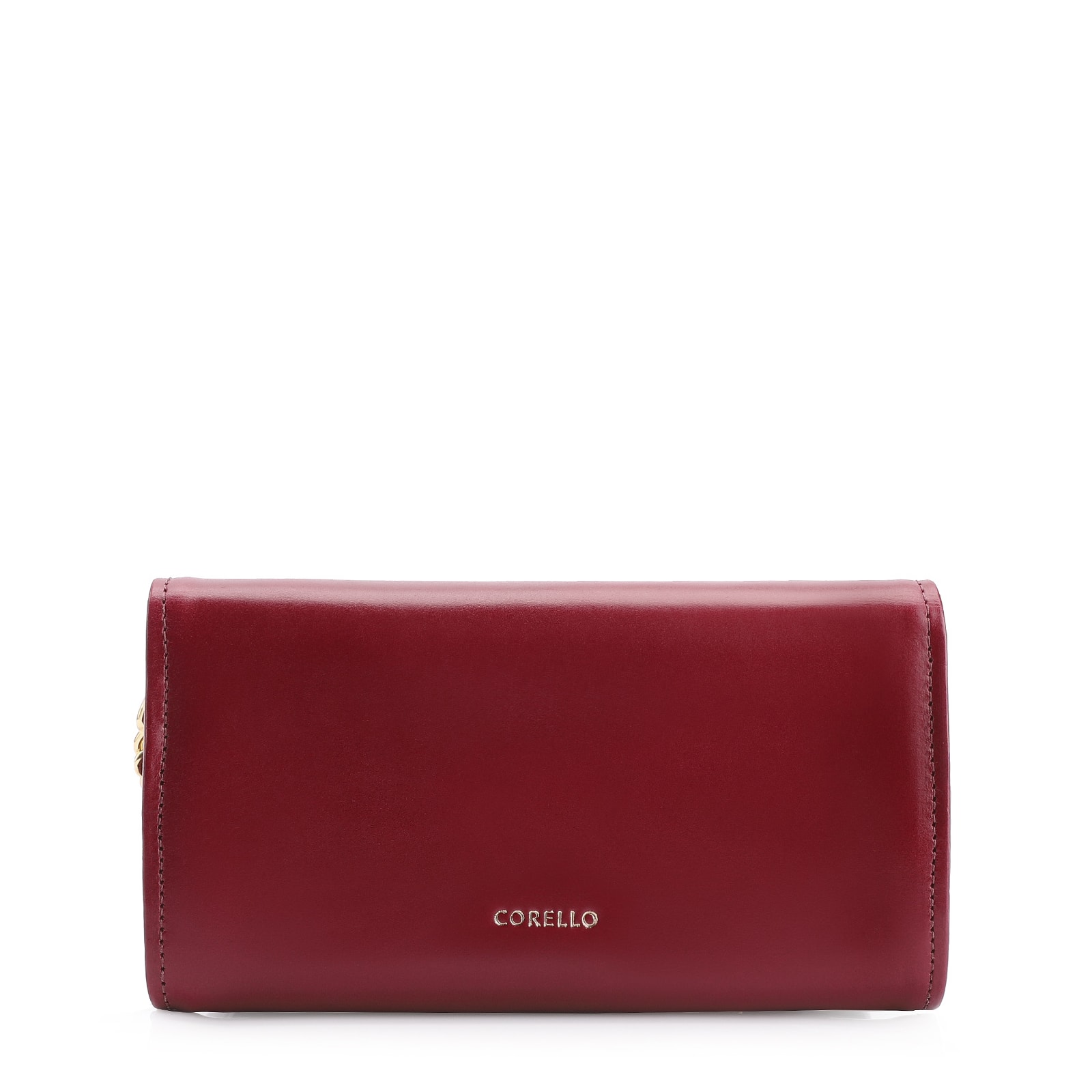 Clutch Fivelas Couro/Verniz Vermelho Cereja