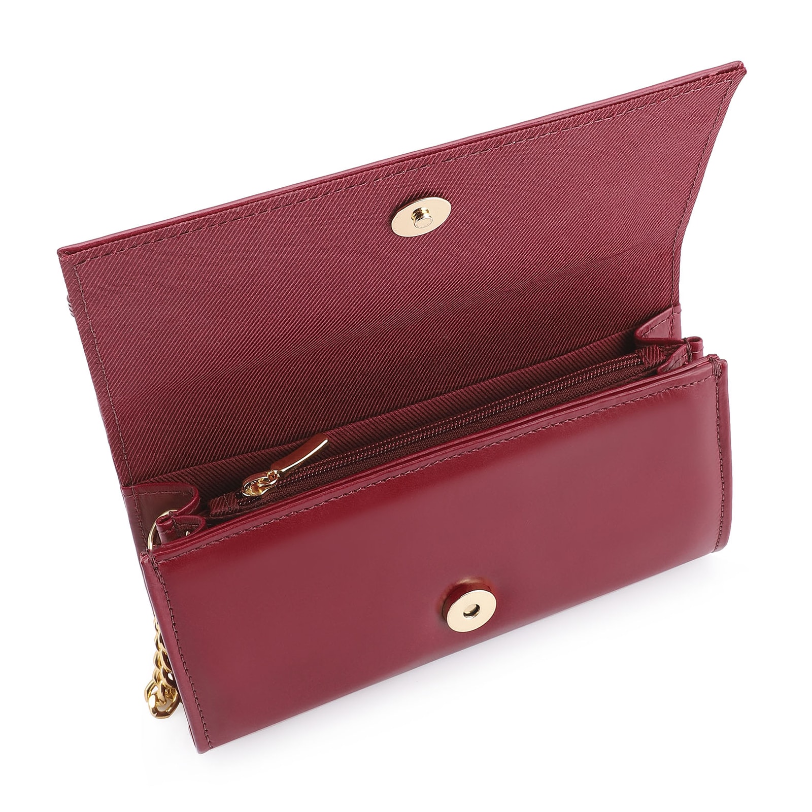 Clutch Fivelas Couro/Verniz Vermelho Cereja