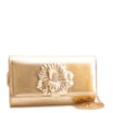 Clutch Flor Couro Dourado - imagem 3