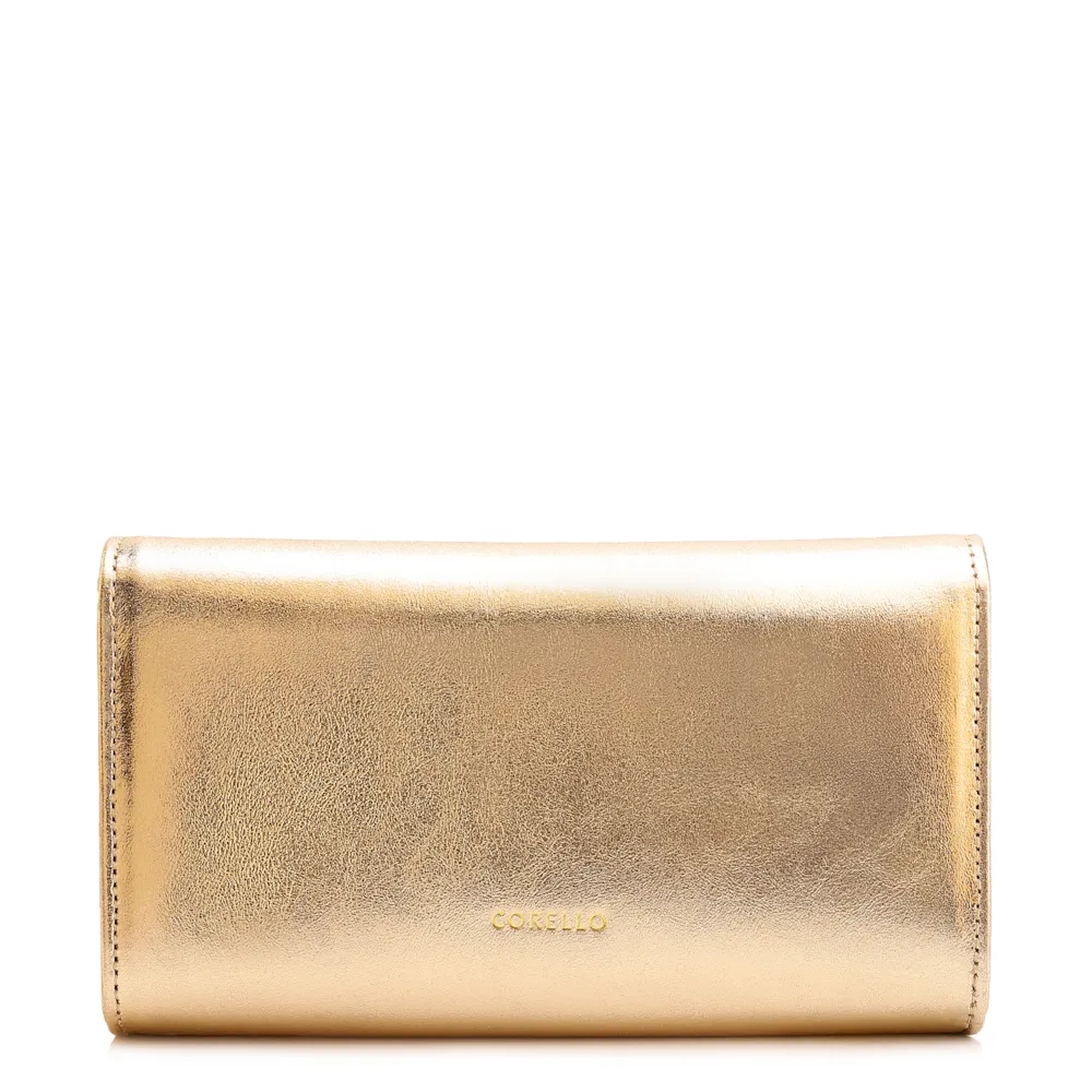 Clutch Flor Couro Dourado - imagem 4