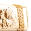 Clutch Flor Couro Dourado - imagem 6