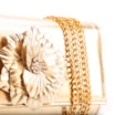 Clutch Flor Couro Dourado - imagem 6