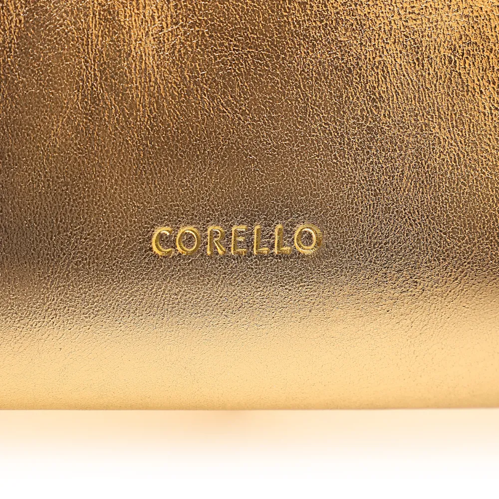 Clutch Flor Couro Dourado - imagem 7