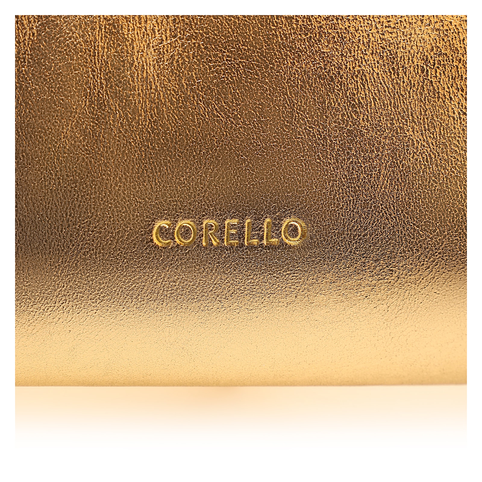 Clutch Flor Couro Dourado
