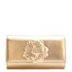Clutch Flor Couro Dourado - imagem 1