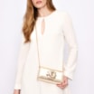 Clutch Flor Couro Dourado - imagem 2