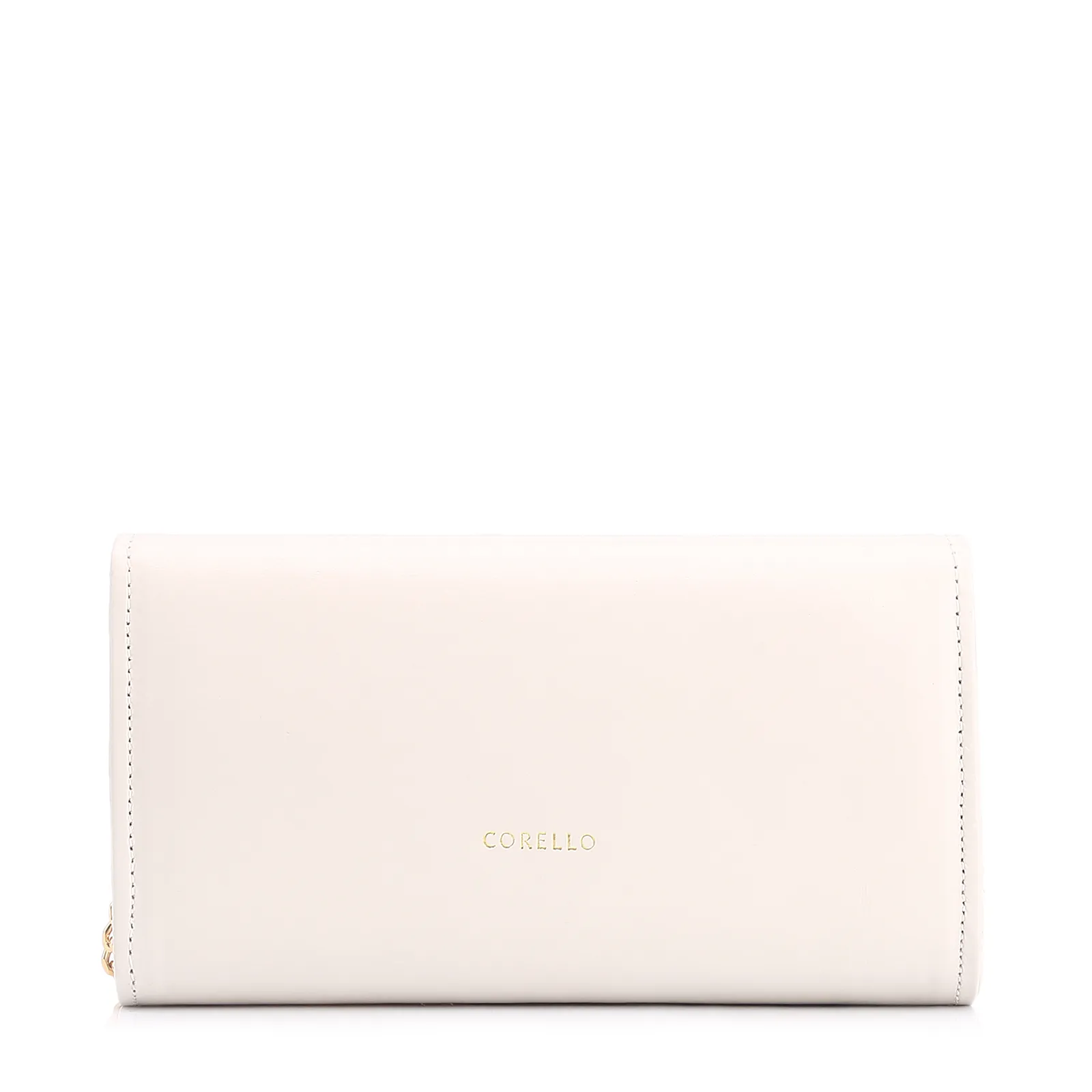 Clutch Flor Couro Off White