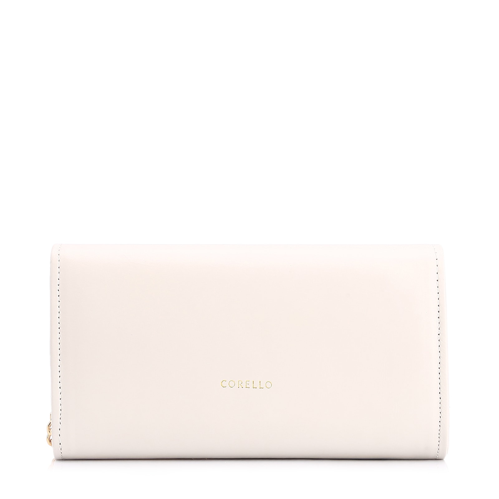 Clutch Flor Couro Off White