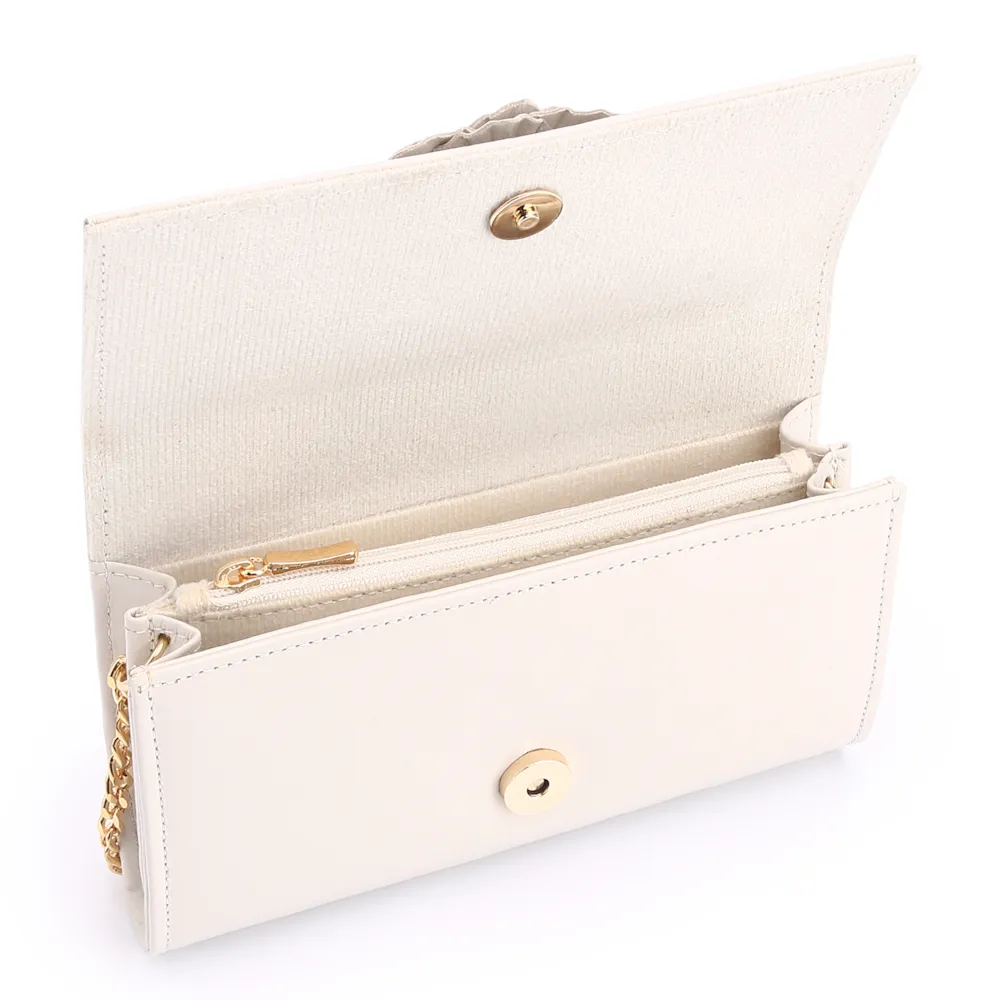 Clutch Flor Couro Off White - imagem 5