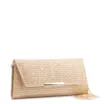 Clutch Ráfia Alt Dourada Alça Corrente - imagem 2
