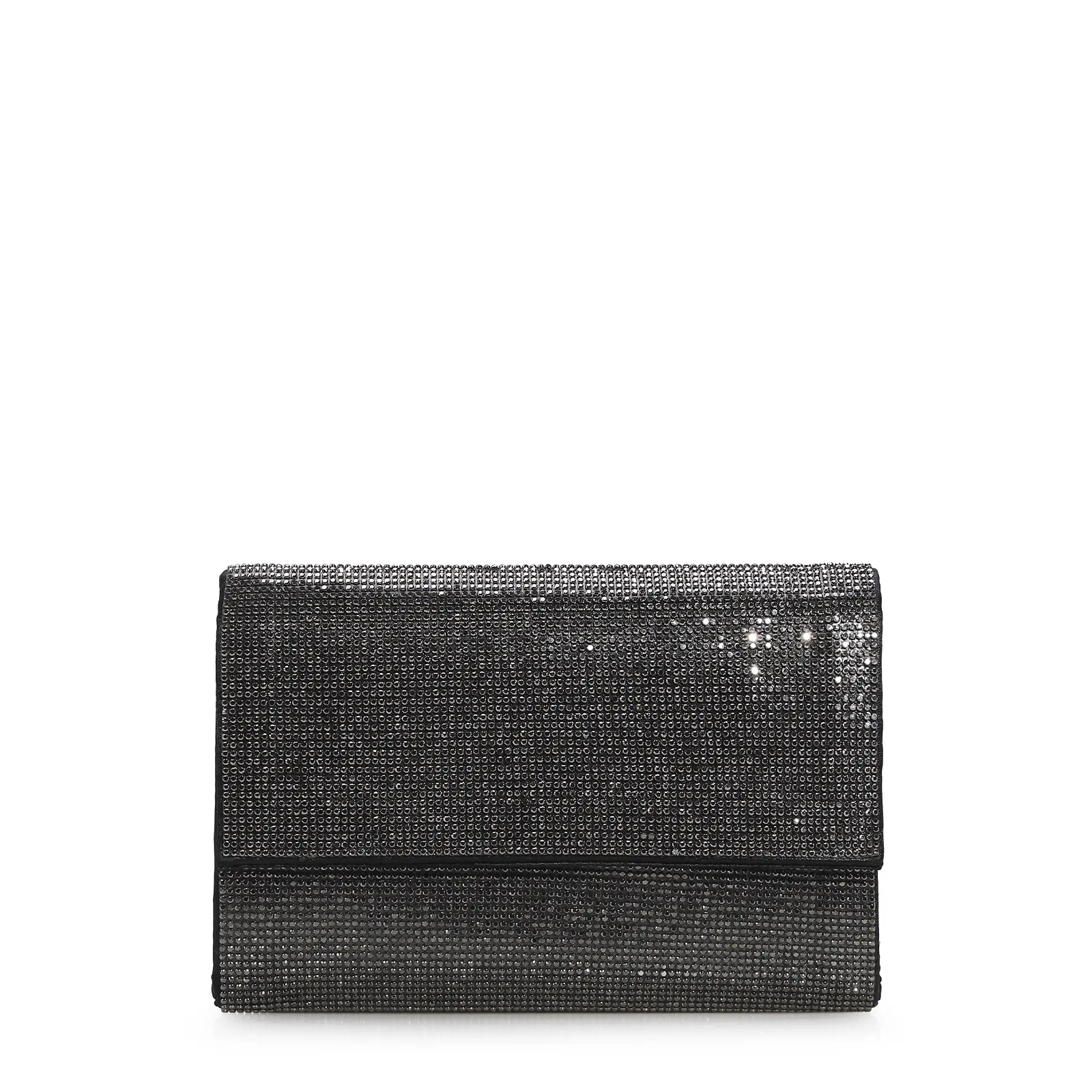 Clutch Strass Cetim Grafite