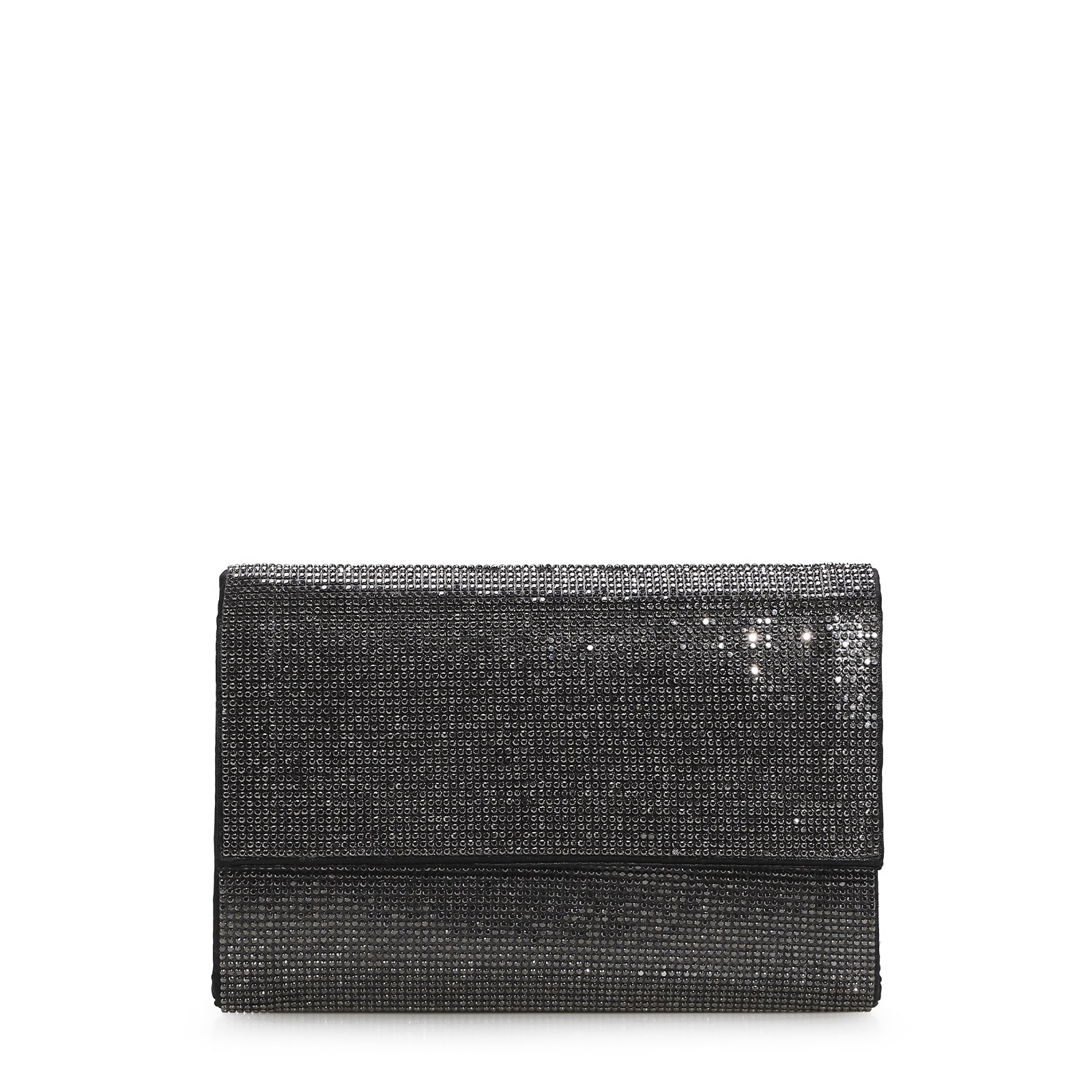 Clutch Strass Cetim Grafite
