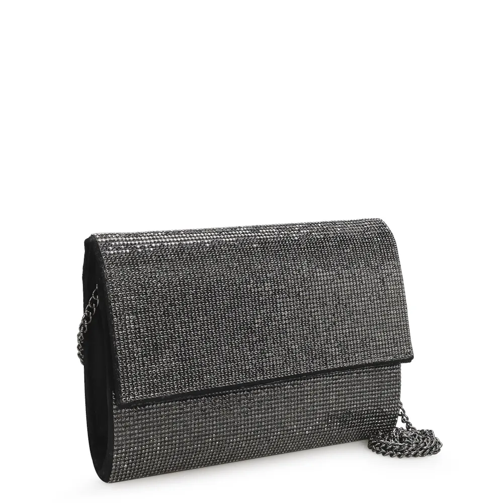 Clutch Strass Cetim Grafite - imagem 2