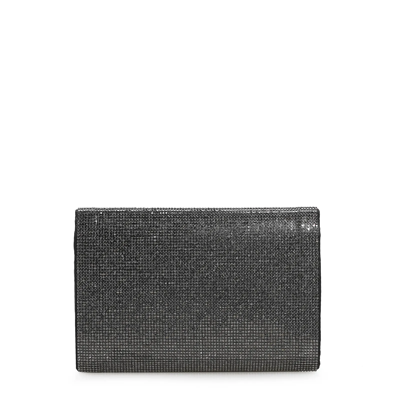 Clutch Strass Cetim Grafite
