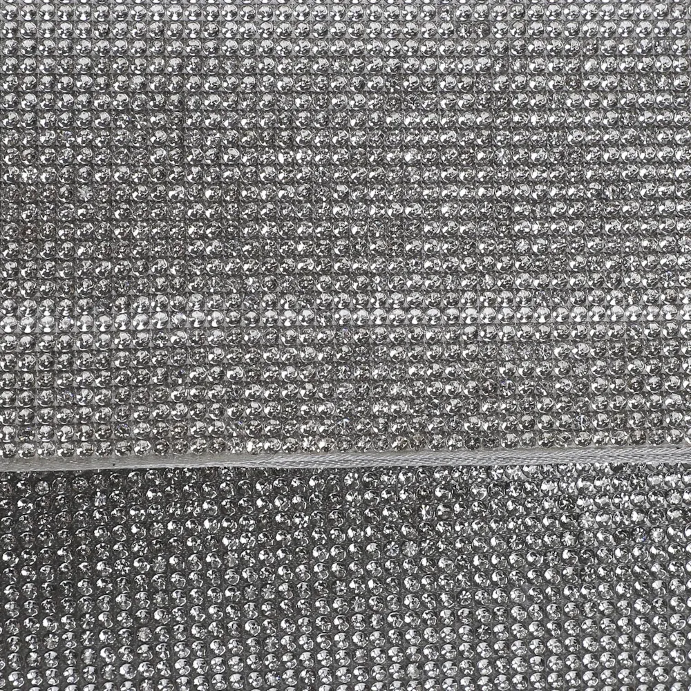 Clutch Strass Cetim Prata - imagem 5