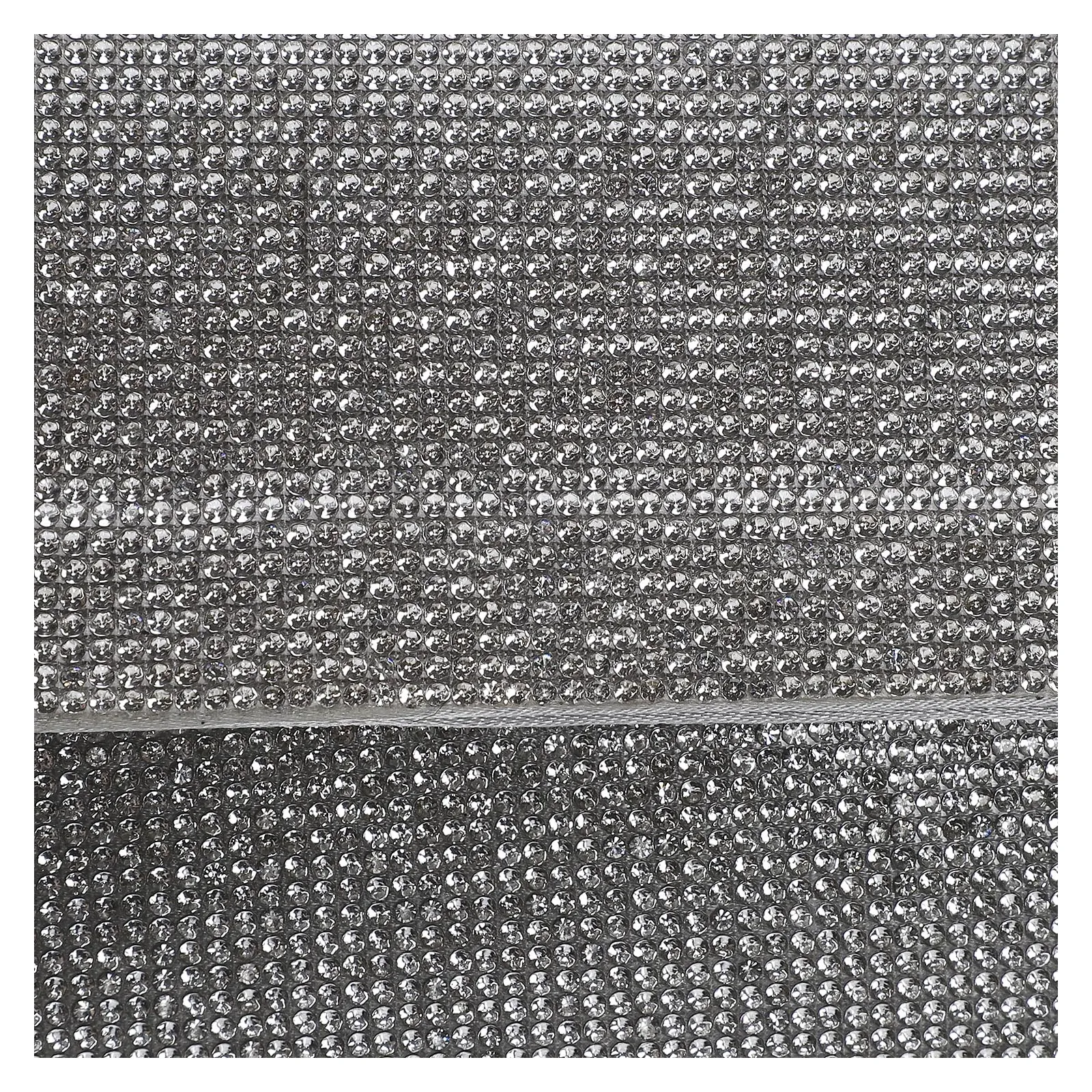 Clutch Strass Cetim Prata