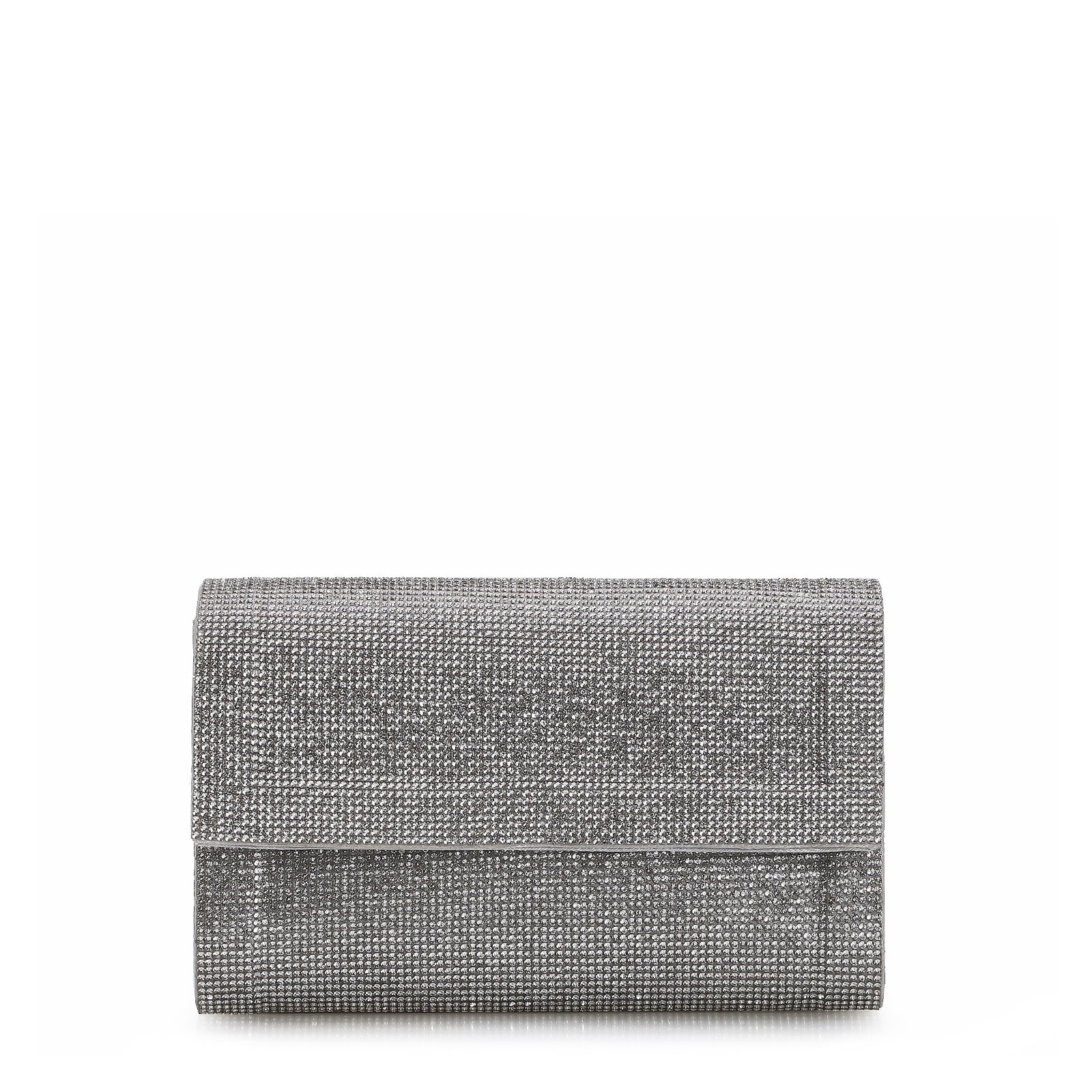 Clutch Strass Cetim Prata