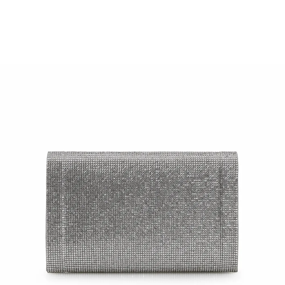 Clutch Strass Cetim Prata - imagem 3