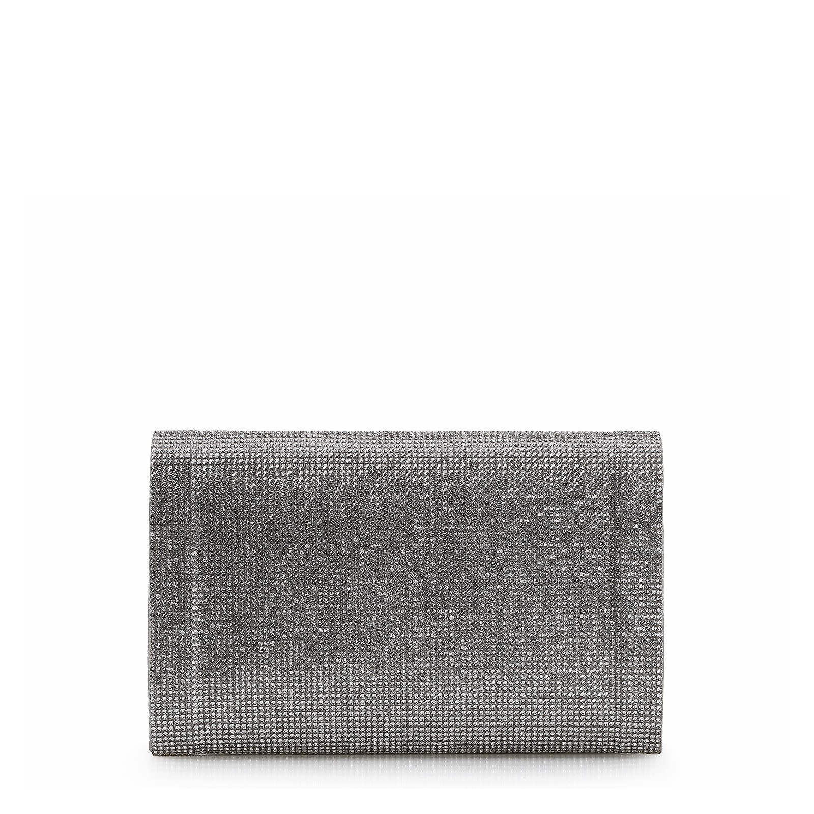 Clutch Strass Cetim Prata