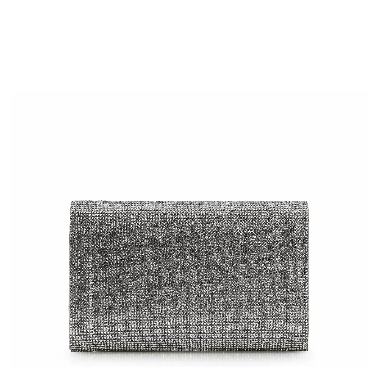 Clutch Strass Cetim Prata
