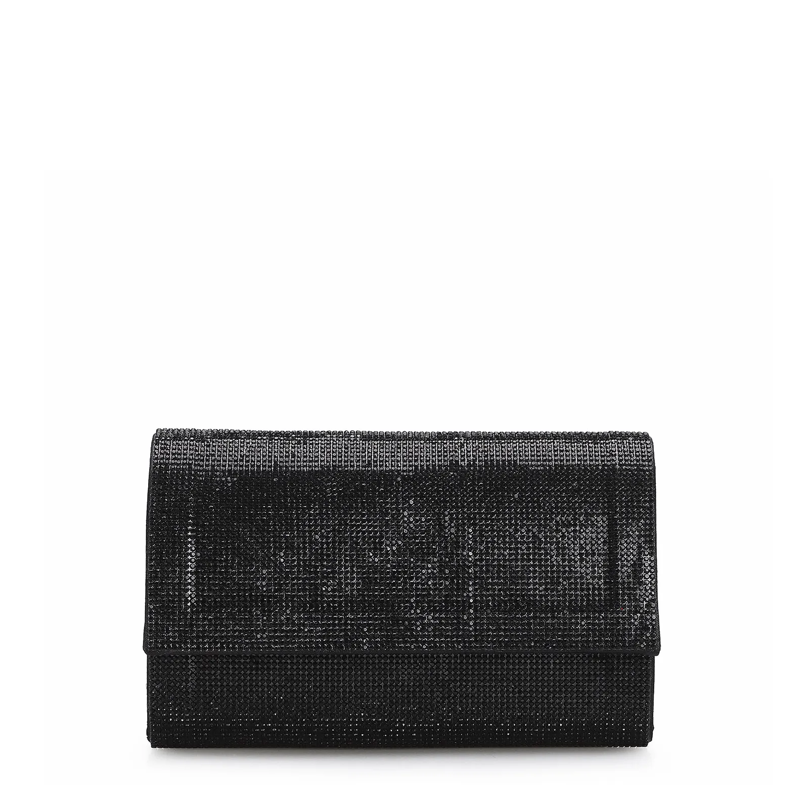 Clutch Strass Cetim Preto