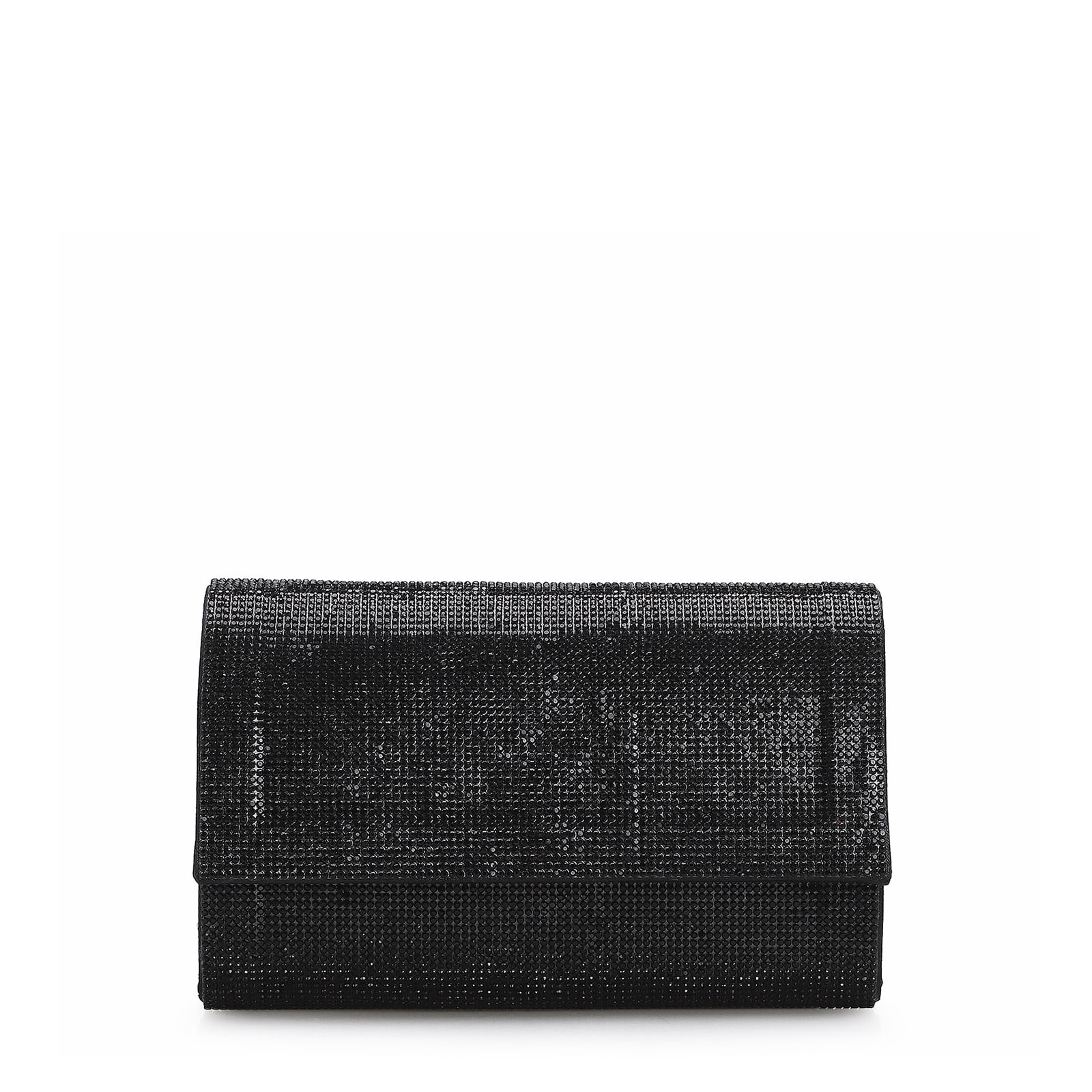 Clutch Strass Cetim Preto
