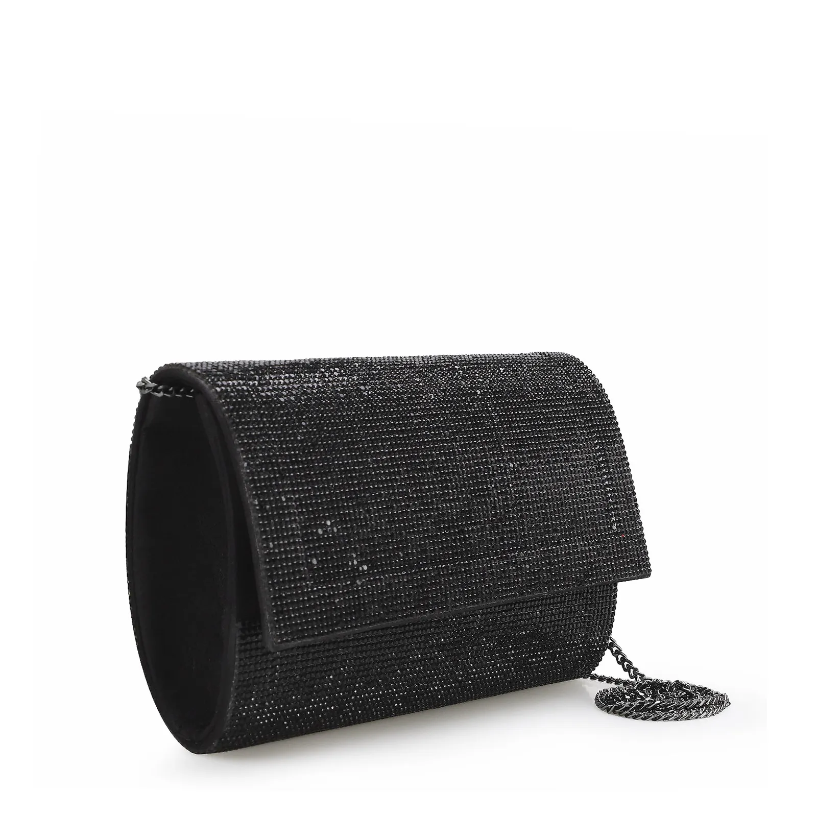 Clutch Strass Cetim Preto