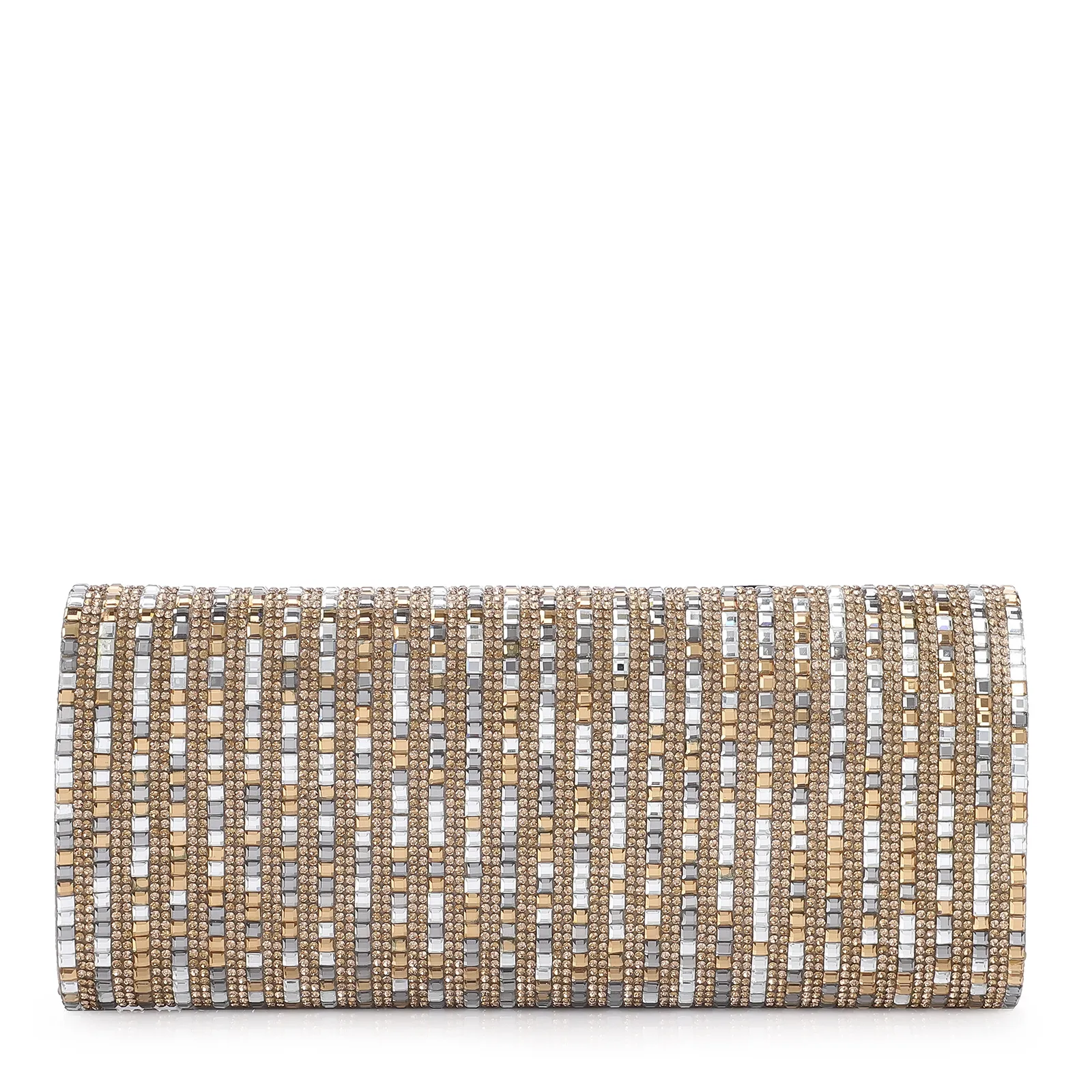 Clutch Strass Dourado/Prata