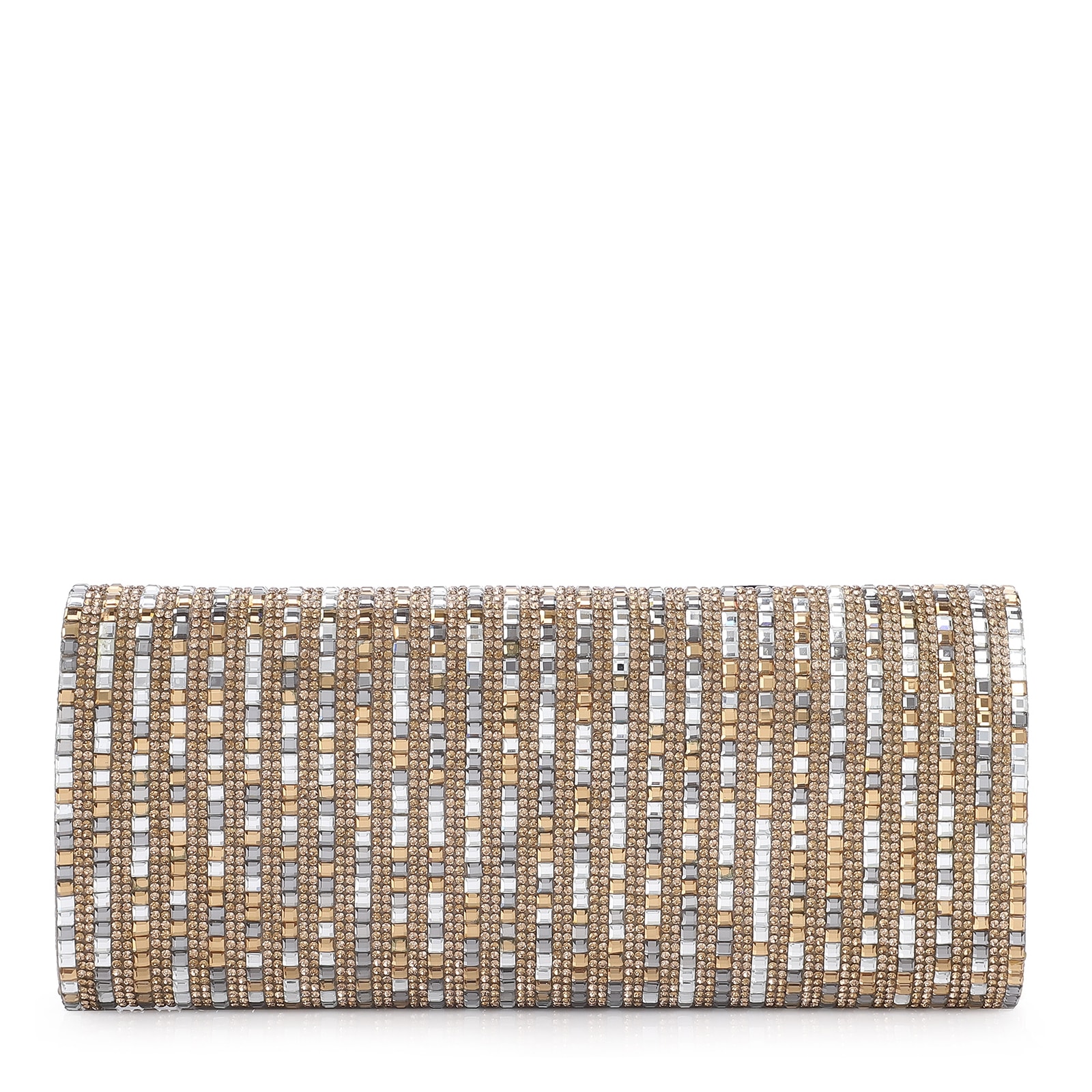 Clutch Strass Dourado/Prata