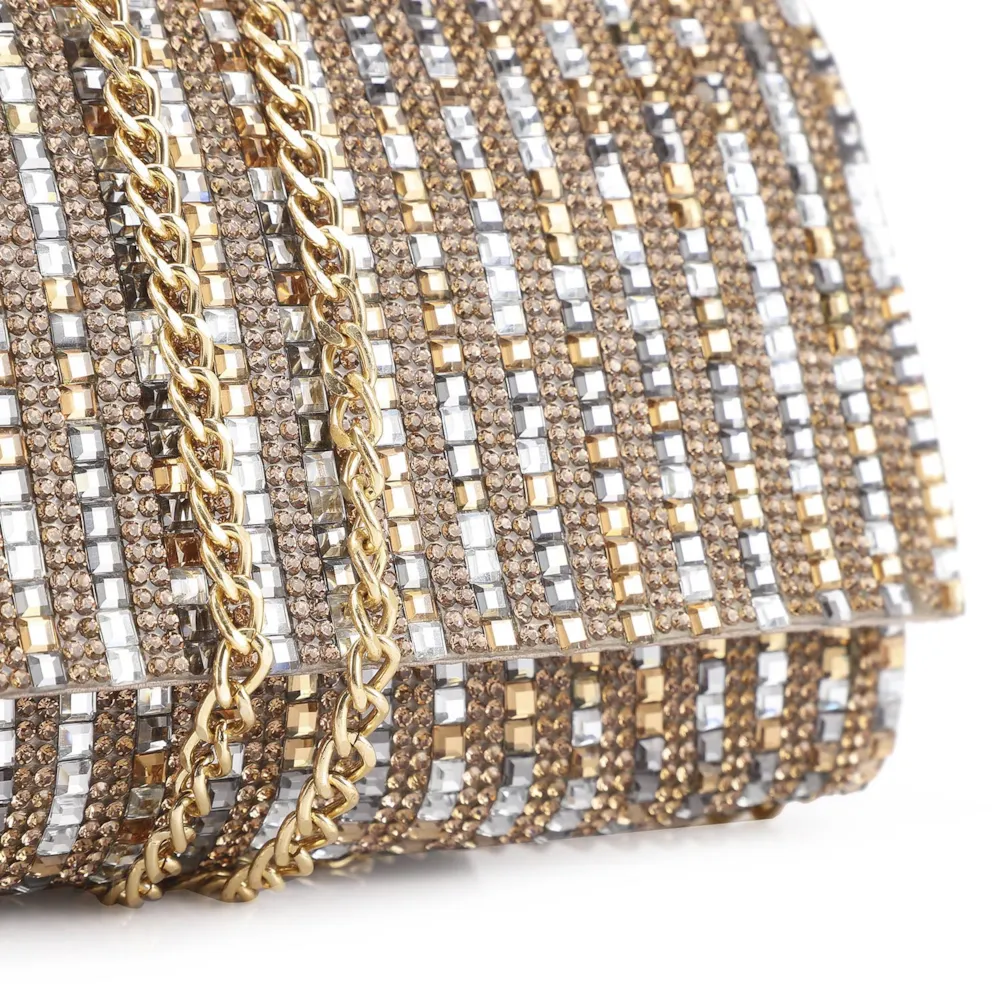Clutch Strass Dourado/Prata - imagem 6