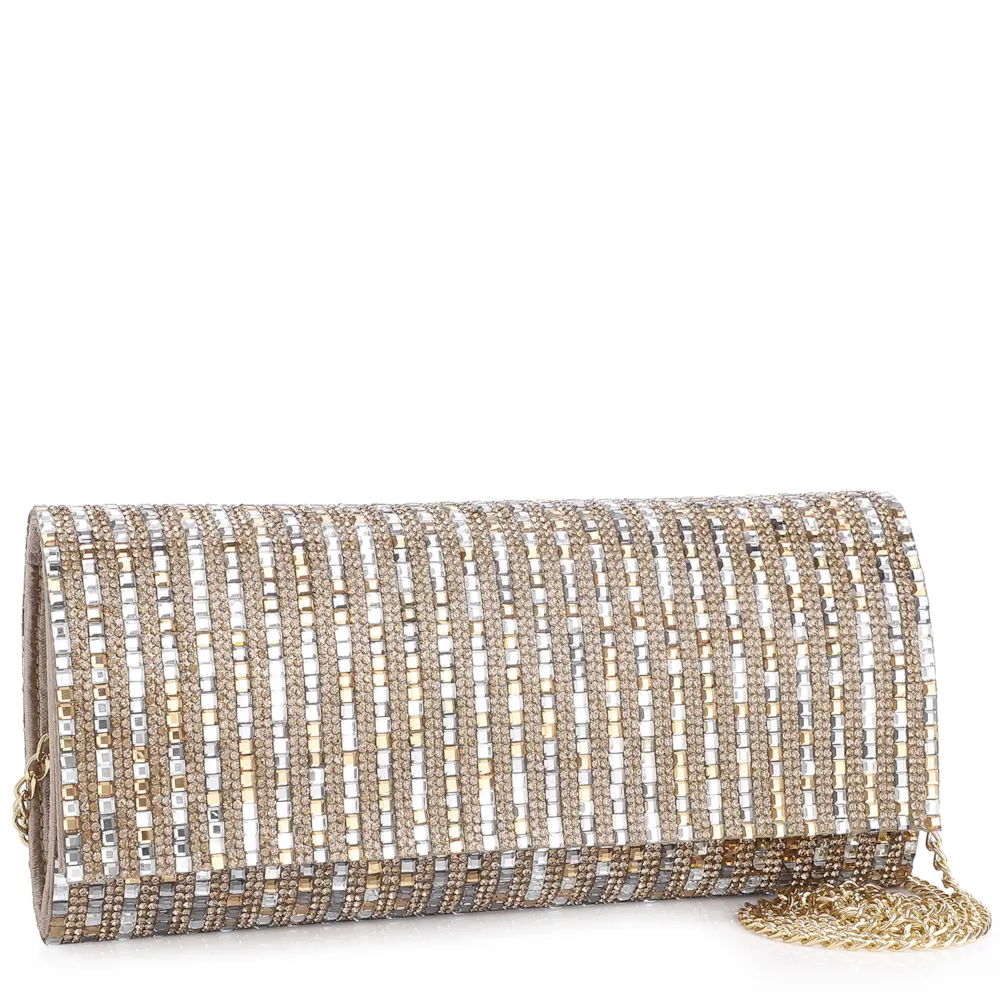Clutch Strass Dourado/Prata - imagem 3