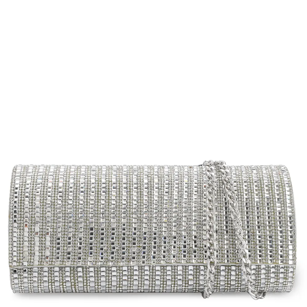 Clutch Strass Prata