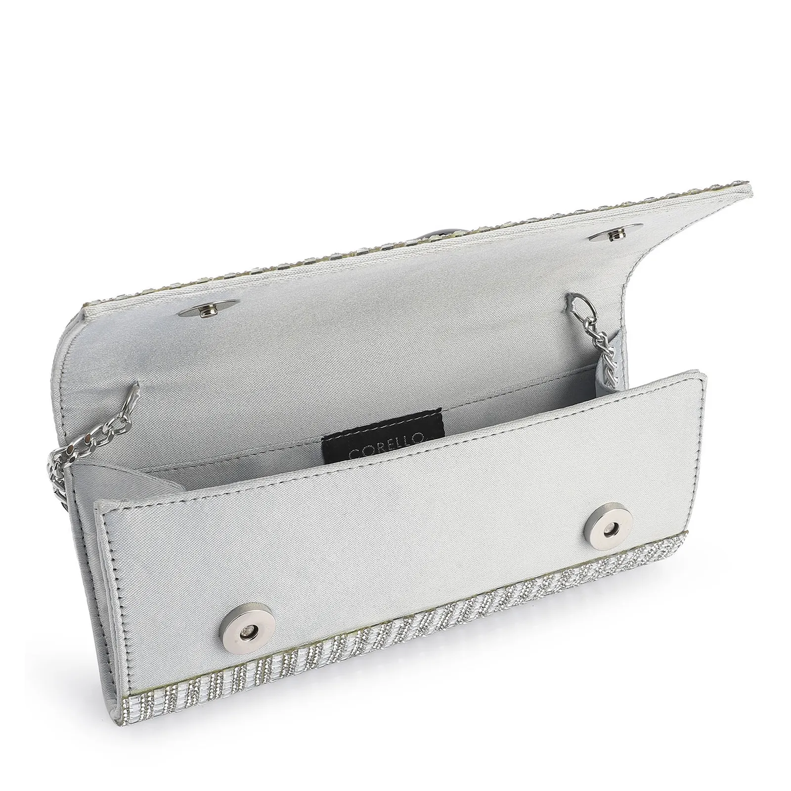Clutch Strass Prata