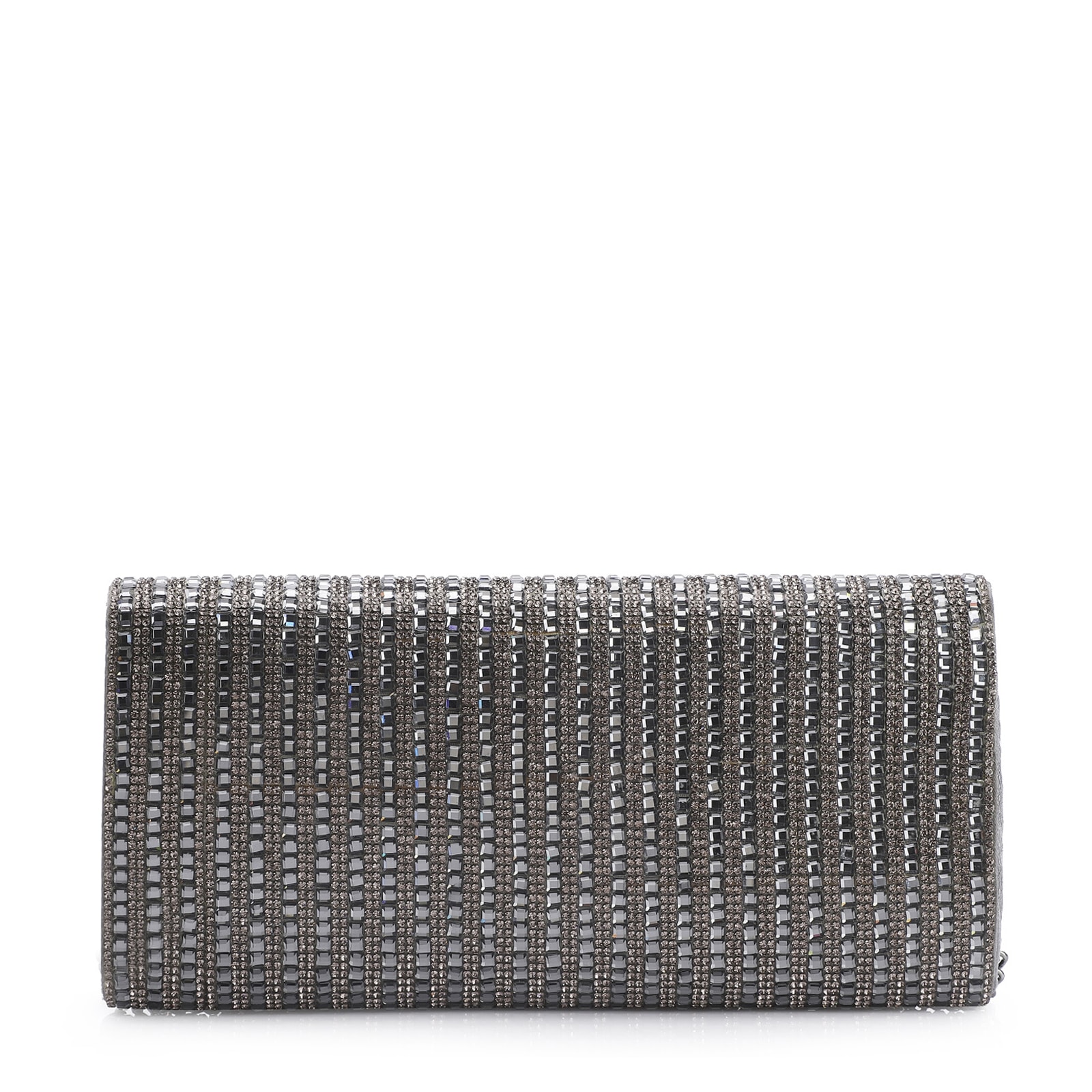 Clutch Strass Prata Grafite