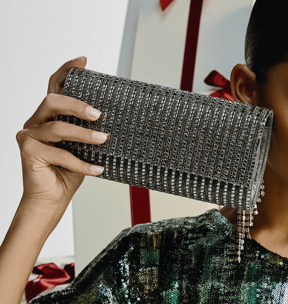 Clutch Strass Prata Grafite - imagem 2