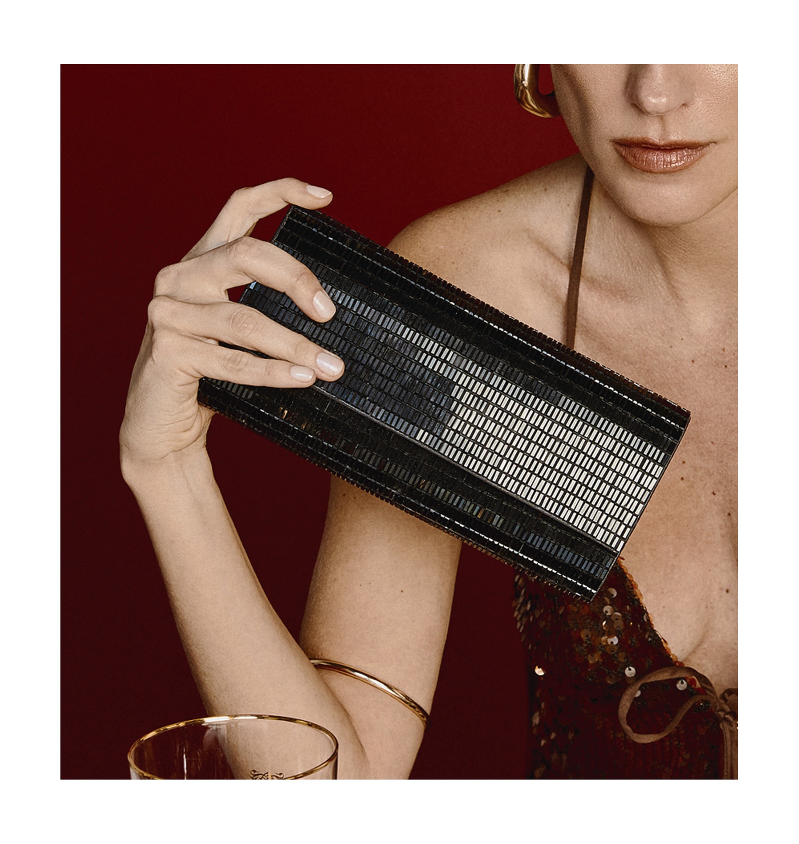 Clutch Strass Preto