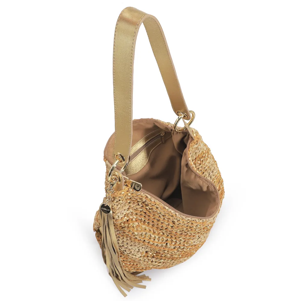 Hobo Tricot Caramelo/Bege - imagem 4