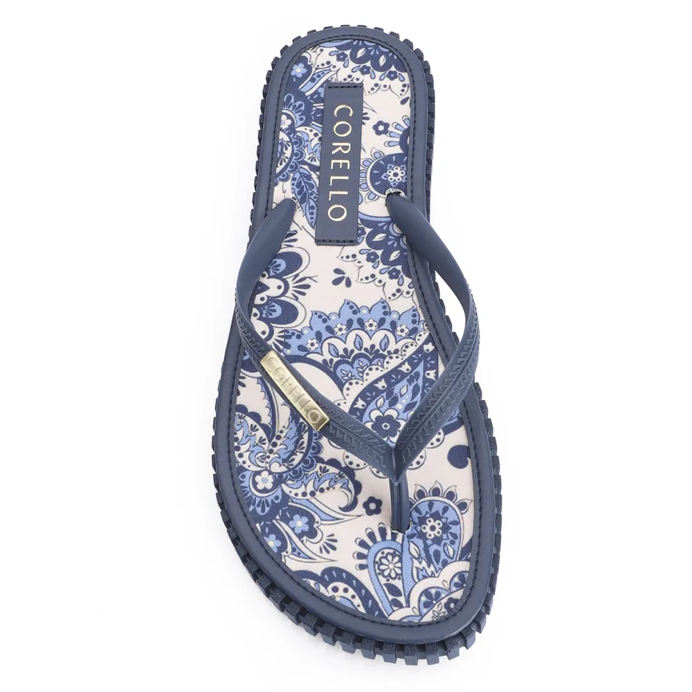Kit Bolsa Sacola e Rasteirinha Alt Azul Paisley - imagem 4