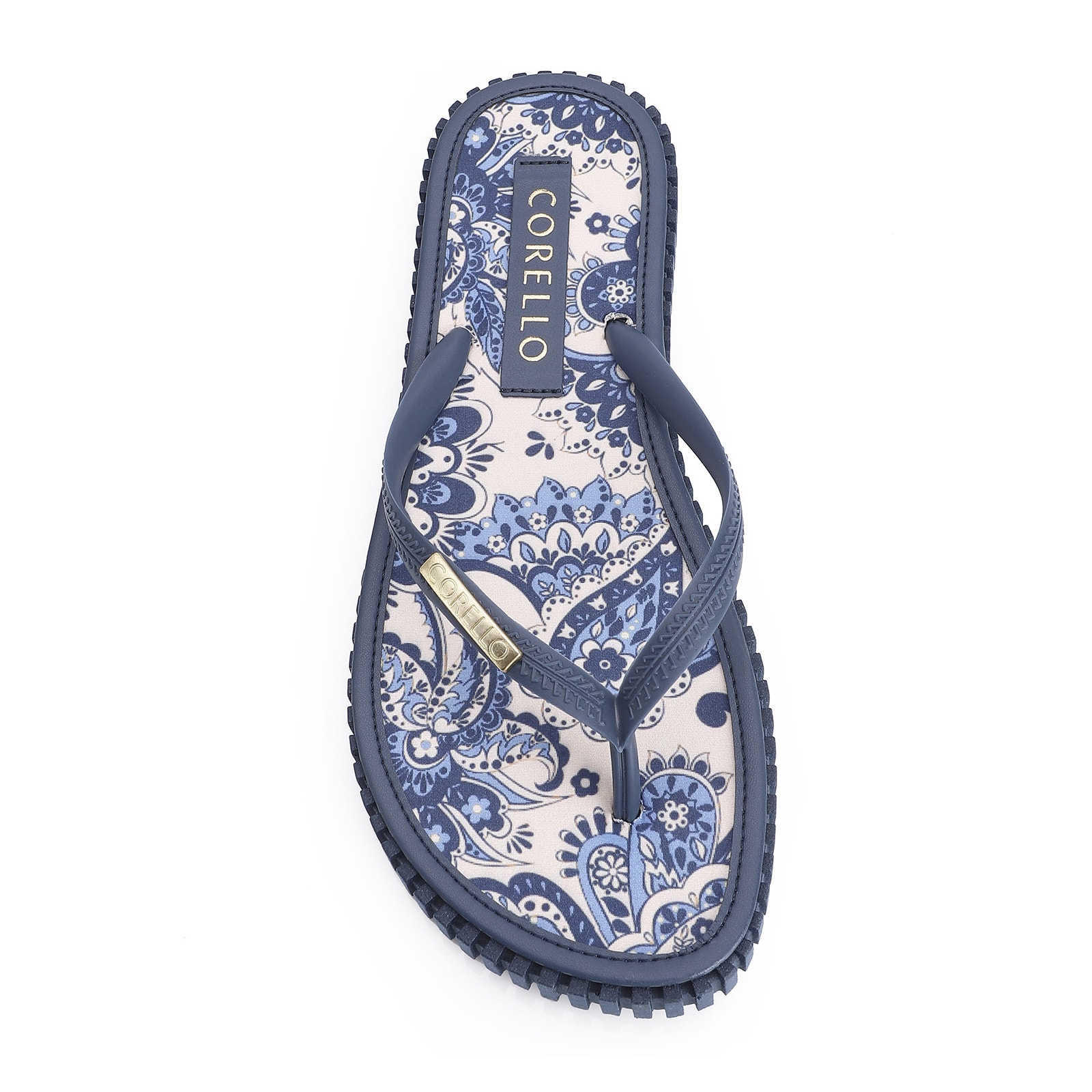 Kit Bolsa Sacola e Rasteirinha Alt Azul Paisley
