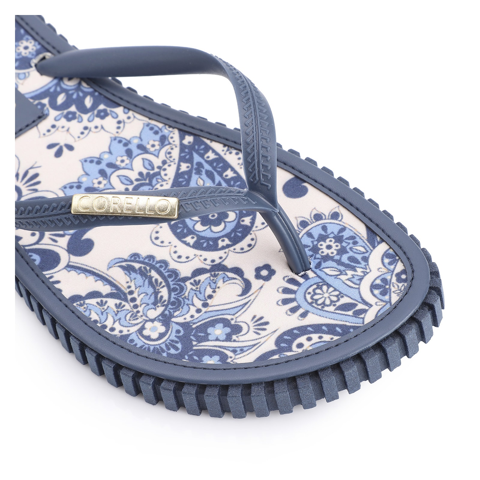 Kit Bolsa Sacola e Rasteirinha Alt Azul Paisley