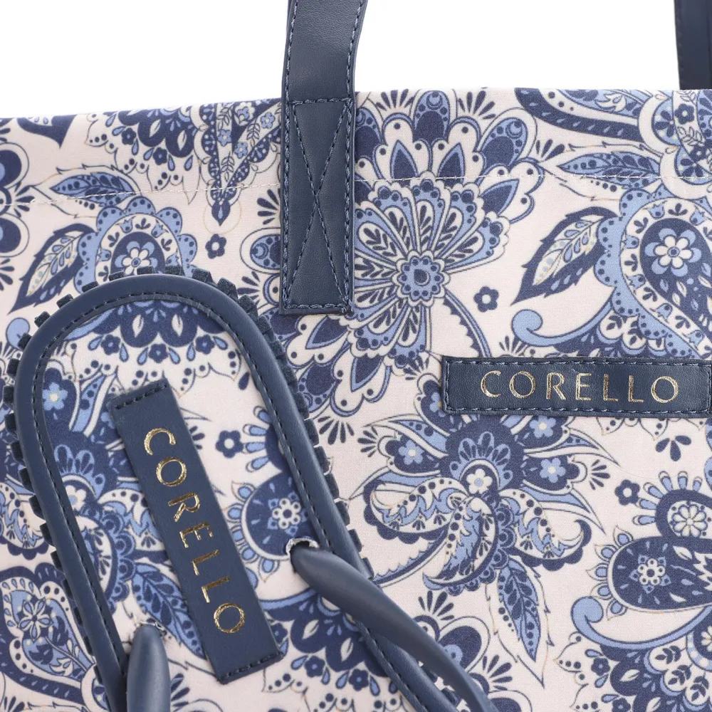 Kit Bolsa Sacola e Rasteirinha Alt Azul Paisley - imagem 6