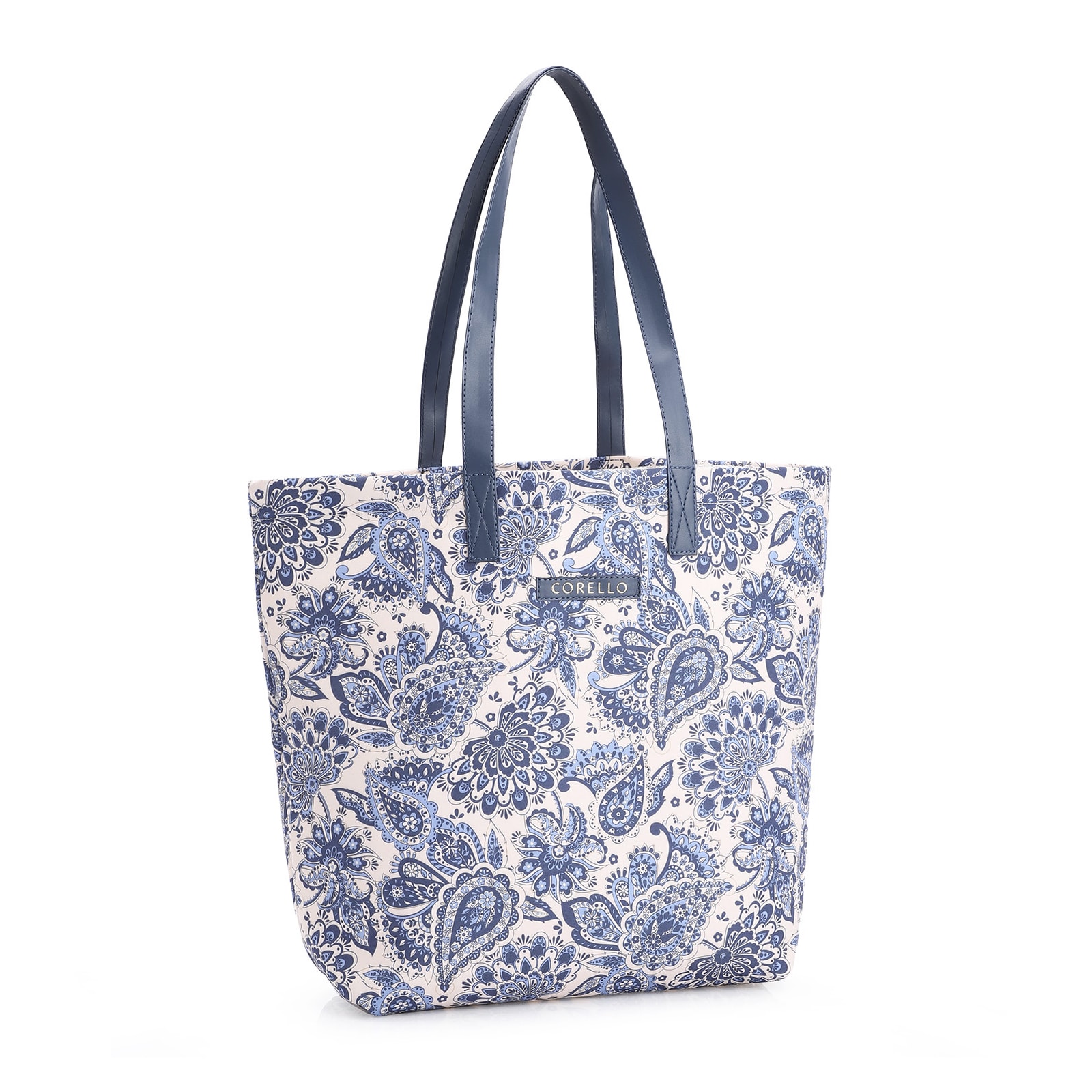 Kit Bolsa Sacola e Rasteirinha Alt Azul Paisley