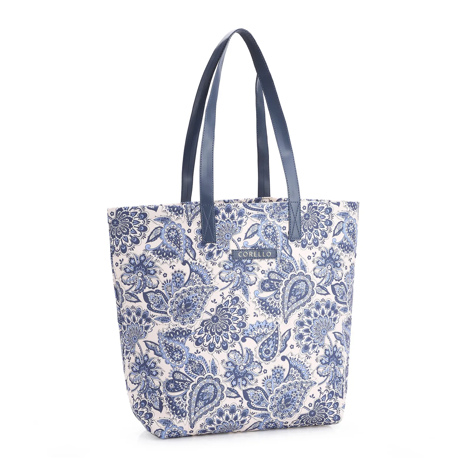 Kit Bolsa Sacola e Rasteirinha Alt Azul Paisley