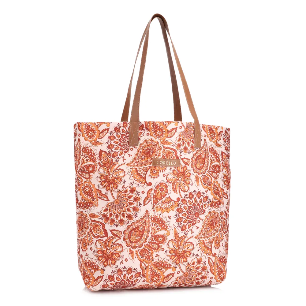 Kit Bolsa Sacola e Rasteirinha Alt Paisley Marrom/Off White - imagem 3
