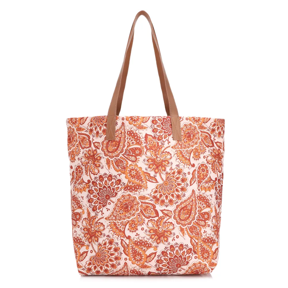 Kit Bolsa Sacola e Rasteirinha Alt Paisley Marrom/Off White - imagem 4