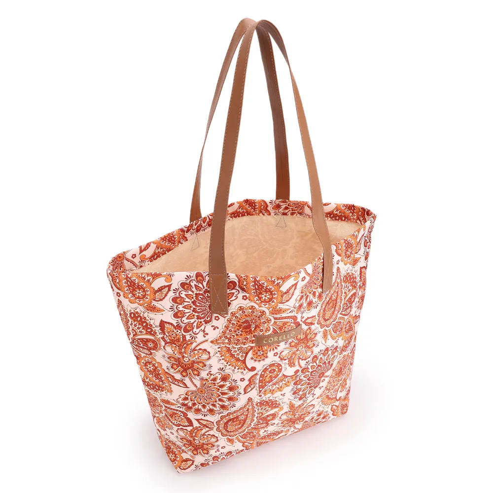 Kit Bolsa Sacola e Rasteirinha Alt Paisley Marrom/Off White - imagem 5
