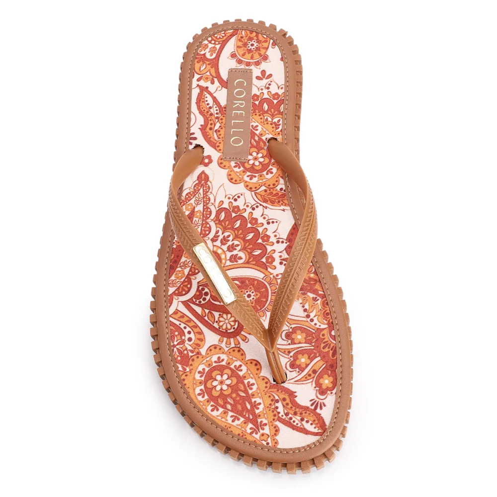 Kit Bolsa Sacola e Rasteirinha Alt Paisley Marrom/Off White - imagem 8