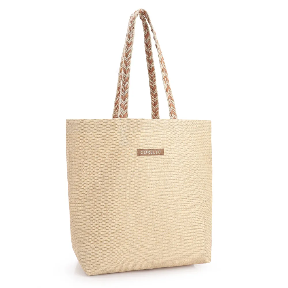 Kit Rasteirinha e Bolsa Sacola Alt Marrom/Rafia - imagem 2