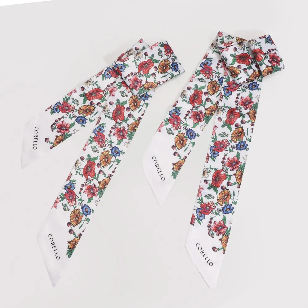 Lenço Feminino Twilly Seda Floral