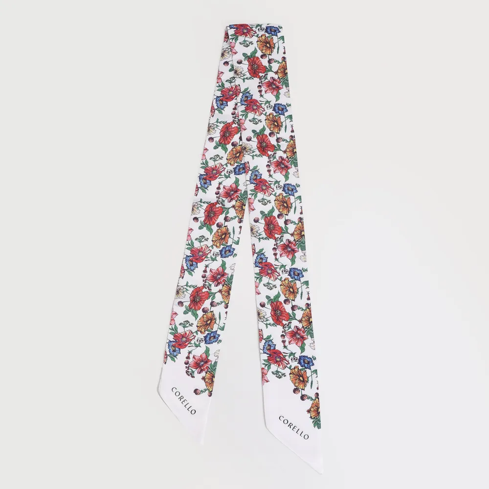 Lenço Feminino Twilly Seda Floral - imagem 2